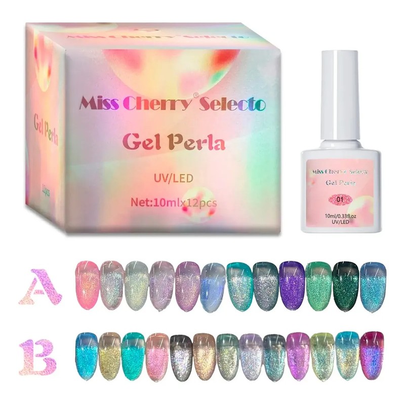 Miss Cherry Gel Semipermanente Efecto Brillo Gama Perla