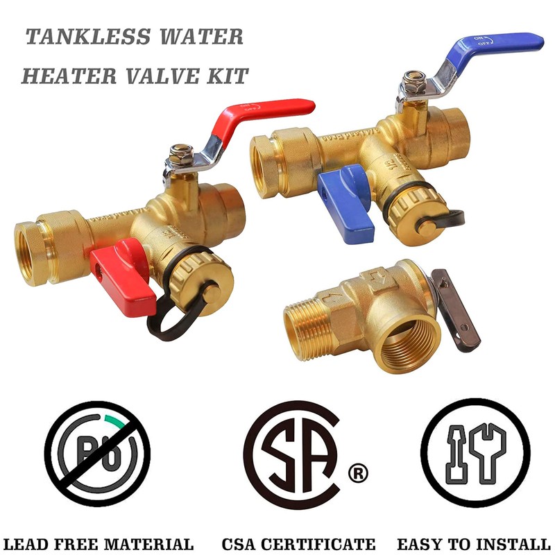 LIULO TOOL 3/4 Inch IPS Isolator Tankless Water Heater Service