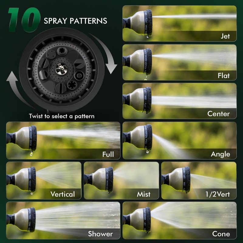 RESTMO Heavy Duty Watering Wand, Metal Garden Hose Nozze Sprayer