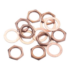 QUARKZMAN Guitar Nuts and Washers M9 Guitar Input and Output Socket Nuts Copper for Guitar Bass Set of 8