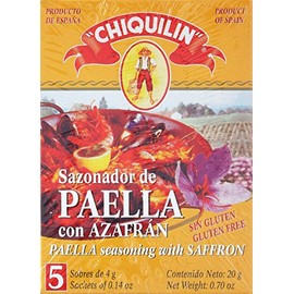 Delicias de Espana, Paella Seasoning with Saffron (Sazonador de Paella con azafran), 5 packets