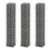 vidaXL Gabion Set 3 pcs Galvanized Wire 9.8"x9.8"x59"