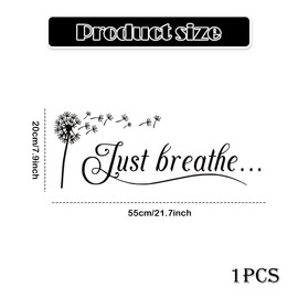 Just Breathe Wall Decal, Inspirational Yoga Quote Vinyl Sticker, Positive Relaxing Motto for Bedroom, Living Room & Home Decor