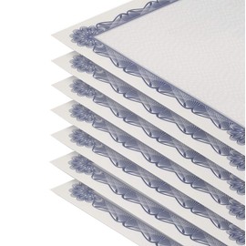 Better Office Products 100 Sheet Diploma Certificate Paper, Blue Border, Letter Size Blank Paper, Specialty Award, Laser and Inkjet Printer Friendly, 8.5 x 11 Inches, 100 Count