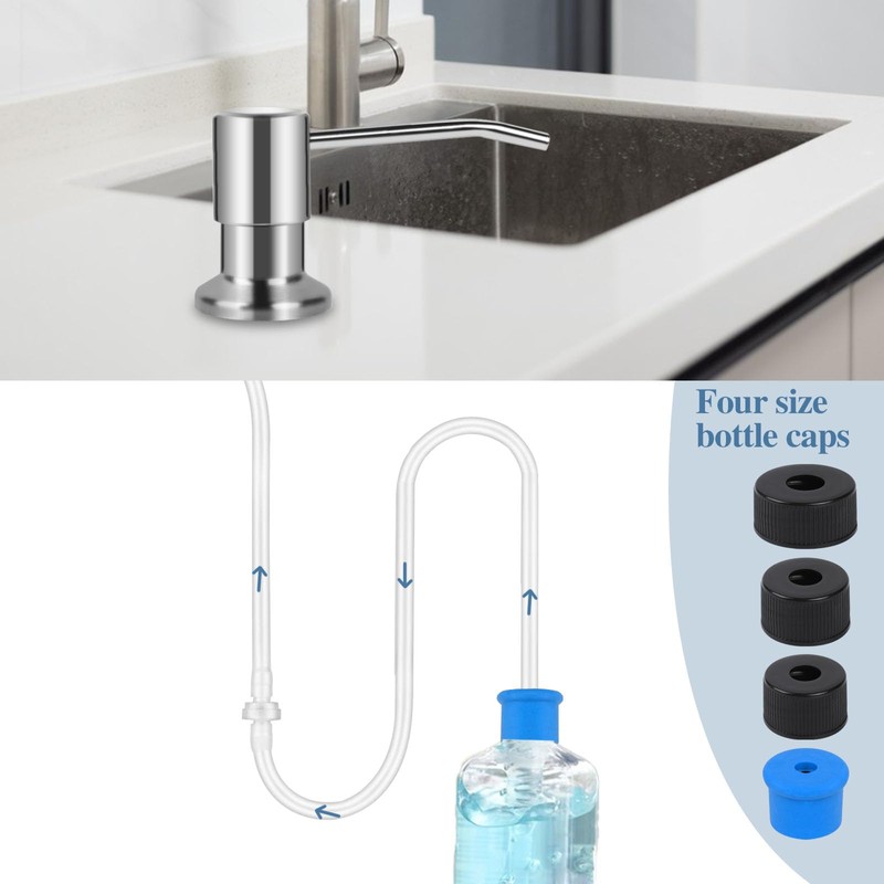 Dish Soap Dispenser for Kitchen Sink, Countertop Built in Sink