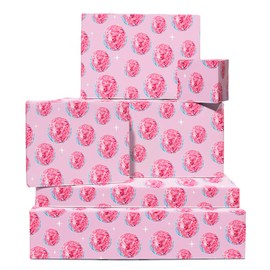 CENTRAL 23 Pink Wrapping Paper - Disco Ball - Retro Vintage - 6 Sheets Of Birthday Gift Wrap For Women Teenagers Girls - Comes With Stickers - Recyclable