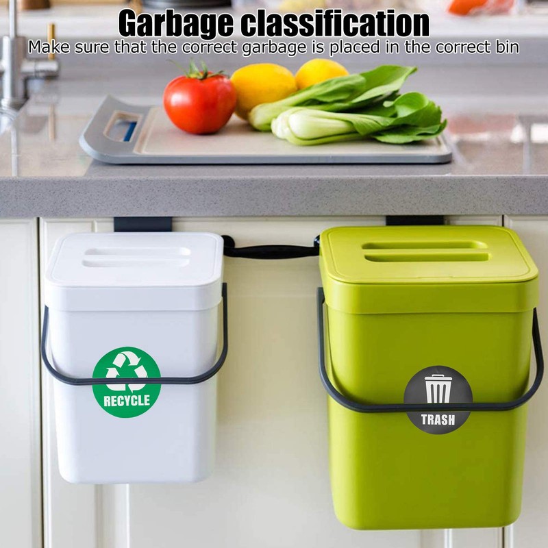 HERCHR 18Pcs Trash Bin Label, Recycle Sticker for Outdoor indoor