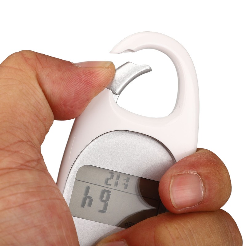 Step Counter Power Saving Mode Clear LCD Display Simple Carabiner
