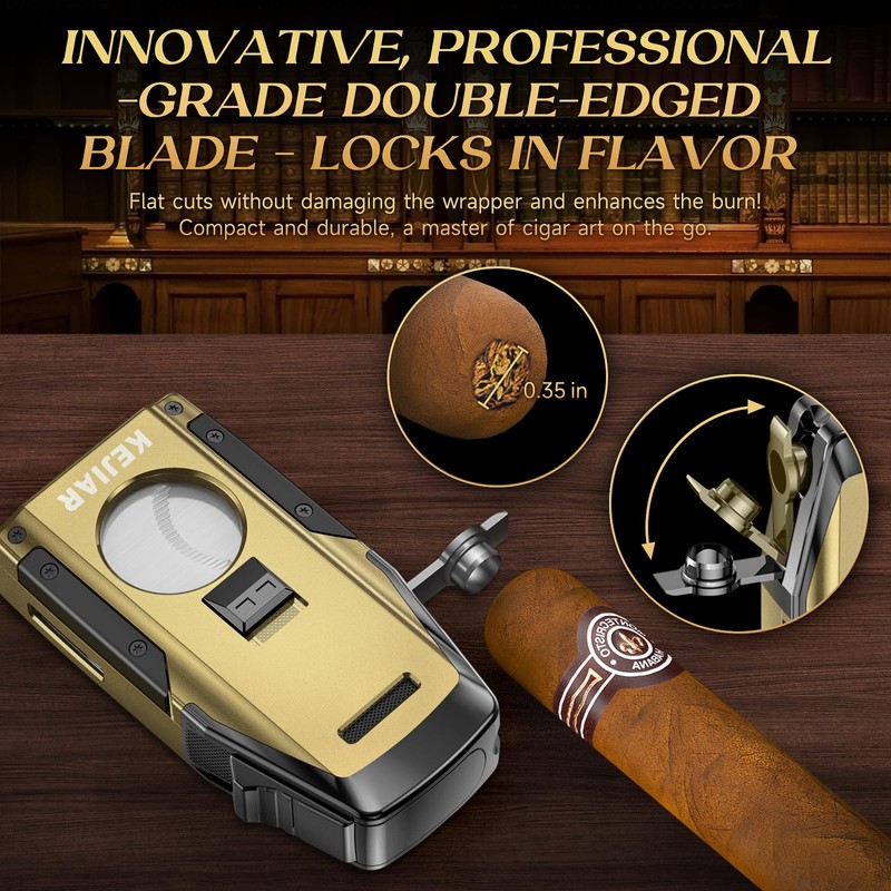 KEJIAR Cigar Lighter, Multi-Purpose Cigar Torch Lighter, Refillable Butane Torch