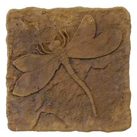 BestNest Athens Dragonfly Stepping Stones, Autumn Wheat, Pack of 2
