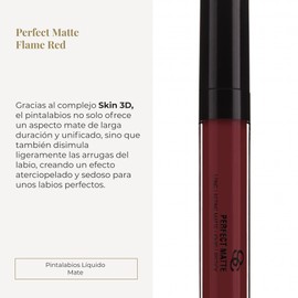 SALERM Perfect Matte Permanent Lipstick - Flame Red Liquid Matte - High Intensity Pigments - Long Lasting Comfort - 5.5ml