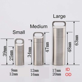 Mini Waterproof Container Pill Box Stainless Steel Capsule Sealing Container for Outdoor Camping