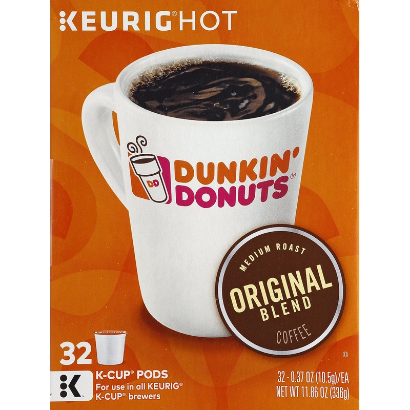 Dunkin' Donuts Original Blend Medium Roast Coffee, 32 K Cups