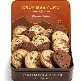 Mothers Day Cookies Gift Basket – Gourmet Assorted Cookies Tin with Marbel, Chocolate Chip and Brownie Flavors – Assorted Food Gift Box for Fathers Day, Mothers Day, Family, Sympathy, Men & Women.