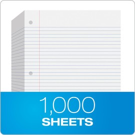 Oxford Loose Leaf Paper College Ruled - 1000 Pack - 8.5 x 11 Inches - 3-Hole Punched Filler Paper for Adults, School Students, Kids - Perfect for Binder Paper and College Ruled Notebook Paper