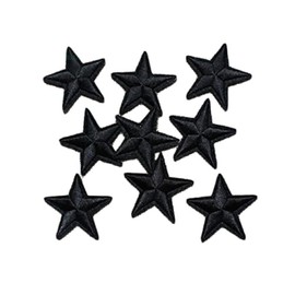Yalulu Pack of 20 Black Star Patches, Iron-On Appliqué, Iron-On Patch, DIY Clothing, Jeans, Bags Patch