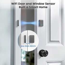 KNOBWELL WiFi Door Sensor, Smart Window Door Sensor Alarm, Door Open Detector with Alert Notification Compatible with Alexa, Entry Detector Sensor for Home Security and Home Automation