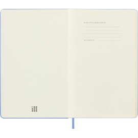 Moleskine - Classic Notebook, Plain Notebook, Hard Cover and Elastic Closure, Size Large 13 x 21 cm, Colour Hydrangea Blue, 240 Pages