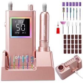 Delanie Electric Nail Cutter Professional 50,000 rpm with Charging Station, Manicure Cutter for Nails & Acrylic Nails, Portable Nail Cutter for Gel Nails for Beginners, Home & Salon Professionals + 12
