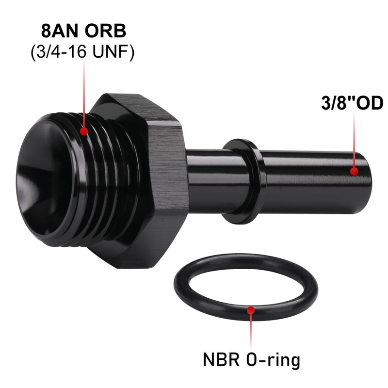 Podavelle 8AN -8 ORB Male to 3/8" SAE Quick Connect