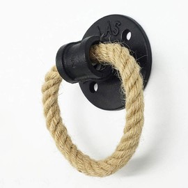 2pcs Rope Pull Ring Rustic Door Black Handles for Doors Retro Cabinet Dresser Ring Head Wooden Dresser Per Screen in Closet Dresser Drawer Handle Cupboard Meli Iron