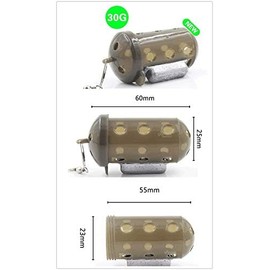 Carp Fishing Maggot Bait Feeder: 4pcs Coarse Carp Fishing Bait Cage Inline Method Feeders 20g 30g 40g