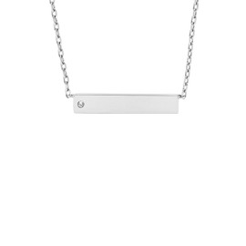 Fossil Women's Bar Stainless Steel Necklace, Stainless Steel Crystal