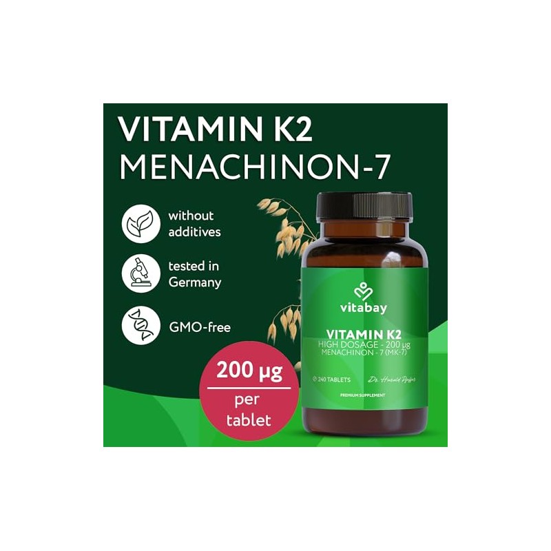 Vitabay Vitamin K2 MK-7 200 µg – 240 Vegan Tablets