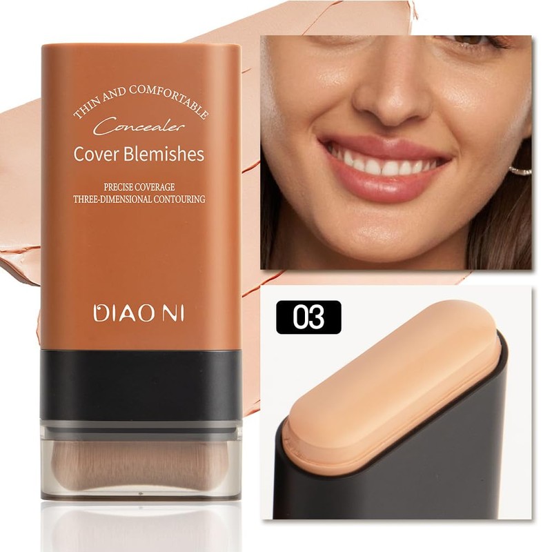 MIRUOKOU 2025 Newest Dual Head Design Foundation Stick with Brush,