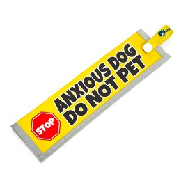 dogkit Anxious Dog Do Not Pet Sleeve for Reactive Nervous Dogs, Reflective, Waterproof, Double Sided Slip-on for the Dog Lead (Yellow, Stop Sign)