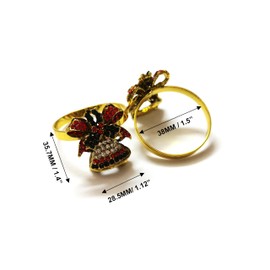 Climple Christmas Napkin Rings Set of 4 - Christmas Bell Napkin Rings Vintage - Gold Napkin Rings Holder Buckles for Holiday, Winter, New Year, Christmas Table Decorations