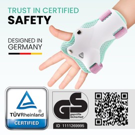 99FLIPS Kids Knee and Elbow Pads for Children - Knee Pads for Kids - Skateboard Pads Skate Pads for Scooter - Size SM Pink Mint White - Elbow and Knee Pads Kids Toddler Knee and Elbow Pads