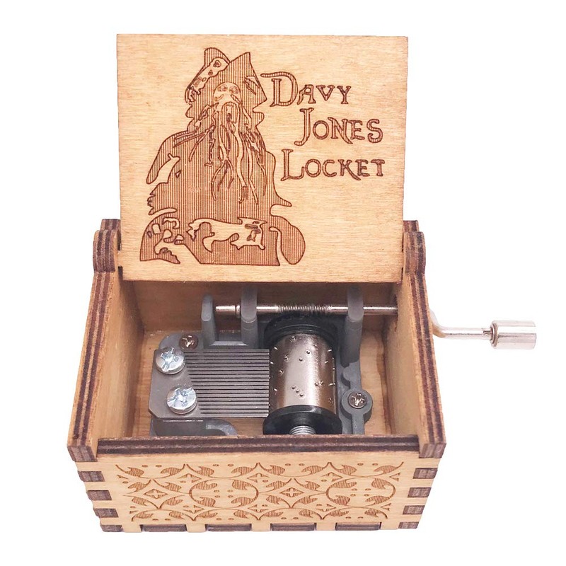 Davy Jones Locket Music Box Hand Crank Musical Box Carved