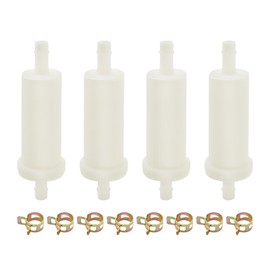 SYOWADA 4 Pack 35-816296-4 5/16'' Fuel Filter with Clamp, Replacement for Yamaha 65W-24251-10-00 65W-24251-00-00, Replacement for Johnson Evinrude 398327
