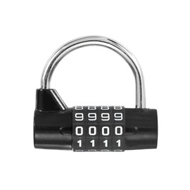 PATIKIL Combination Padlock, 4 Digit Gym Locker Lock Zinc Alloy Password Safety Padlock Keyless for Sports Locker Fence Toolbox Case Drawer, Black