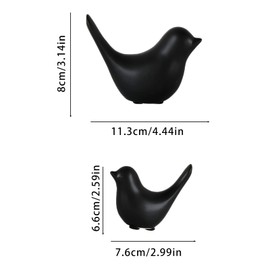 Hoshisea 2 Stück Schwarz Keramik Vogel, Moderne Tier Vogel Skulpturen, Minimalistischer Keramikvogel, Vogel Skulpturen, Für Wohnkultur, Kunsthandwerk, Hochzeitsgeschenke, Weihnachtsfeiern