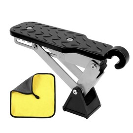 Lofez Car Door Step, Foldable and Adjustable Step with Damping Padding, Adjustable, Suitable for Vehicles with U-shaped Door Lock such as SUVs, Jeeps and Motorhomes (Black)