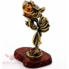 Solid Brass Amber Figurine of GoldFish Veiltail fish Totem talisman