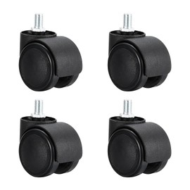 PATIKIL 2 Inch Swivel Casters, 4 Pack 360 Degree Threaded Stem Wheels Wire Shelving Single Load Capacity 55 Lbs for Furniture Replacement, Black
