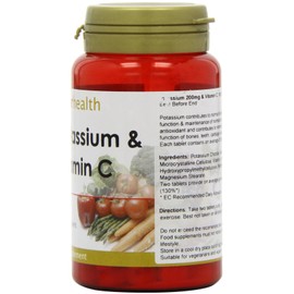 Power Health 200mg Potassium Plus 50mg Vitamin C Tablets - Pack of 100 Tablets