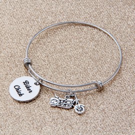SEIRAA Biker Gift Motocycle Bracelet Biker Chick Gift Harley Expandable Bracelet Harley Jewelry (Motobiker Bracelet)