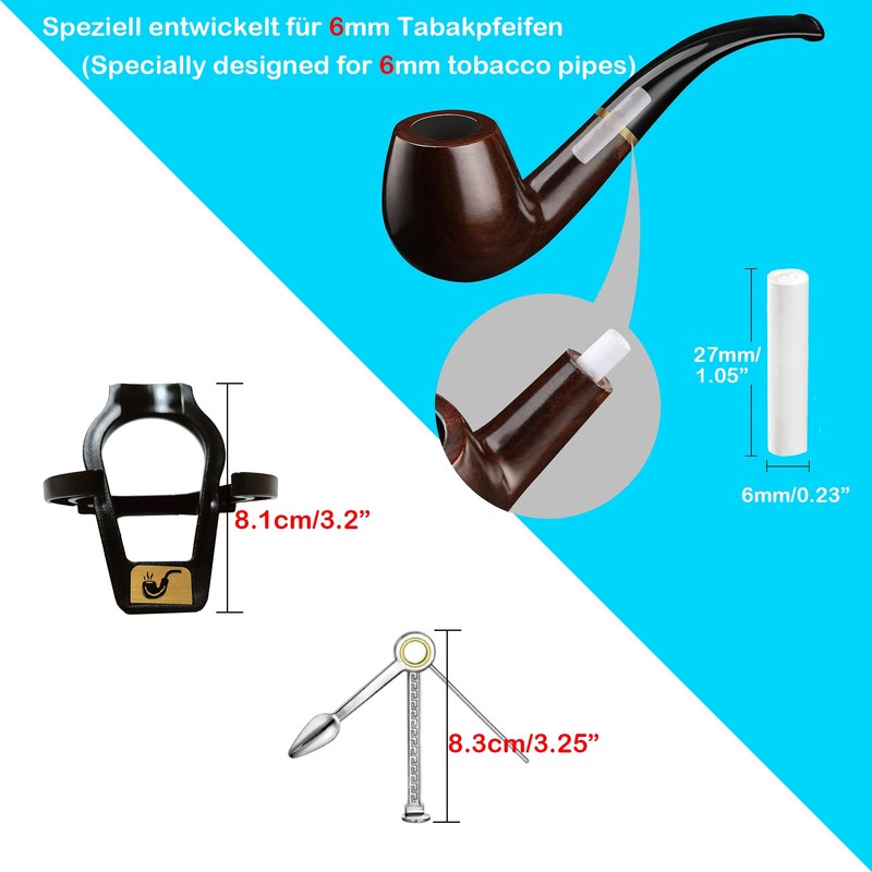 VOVCIG 6 mm Activated Carbon Filter, Slim Pipe Filter, Ceramic