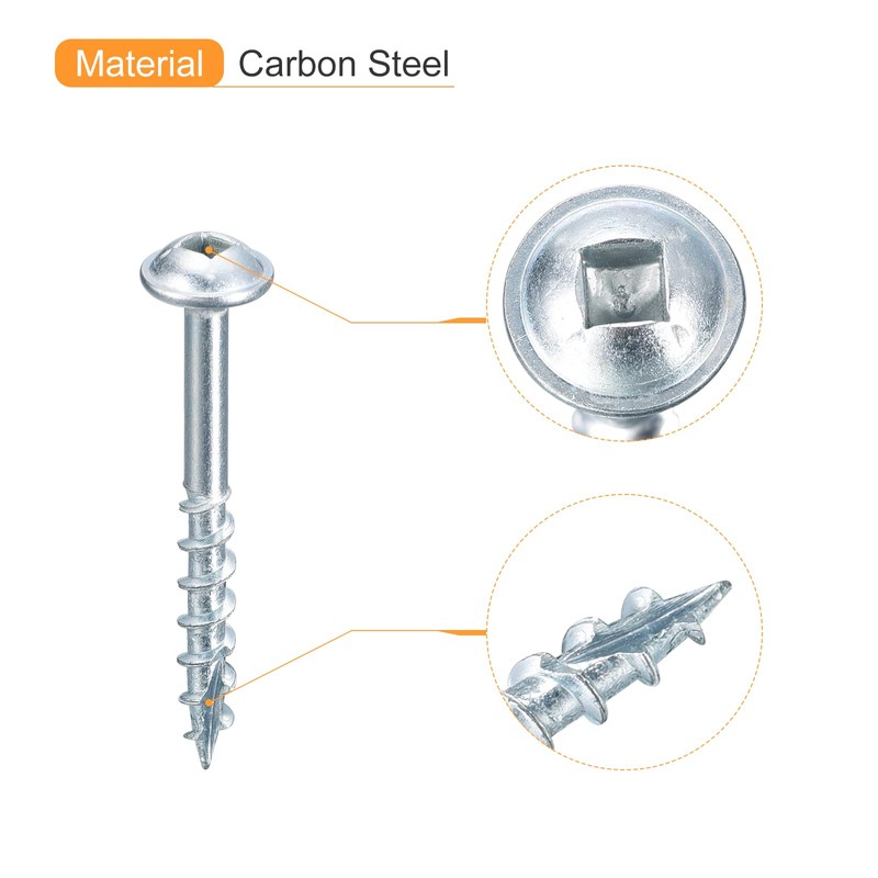 sourcing map #8x1-1/2" Pocket Hole Screws, 200pcs Square Drive Self