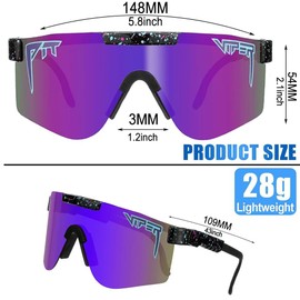 Polarized Sunglasses Blue Lens Wide Fit Windproof Sports Eyewear Unisex Sports Goggles Outdoor Eyewear Ideal for Driving, Running Climbing Fishing and GolfSports