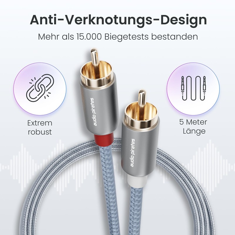 audio pirates High Performance Audio RCA Cable, 2 x 2