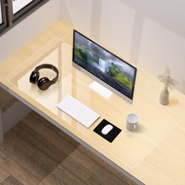 Dreamil Transparent Desk Pad, PVC Transparent Protective Desk Pad, Rounded Corners, Waterproof Desk Pad, Suitable for Home and Office (60 x 30 cm)