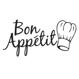 Bon Appetit Wall Decal Vinyl Stickers, Removable French Quote Art DIY Sticker Mural for Kitchen Dinner Room Living Room Office Home Window Door Decoration