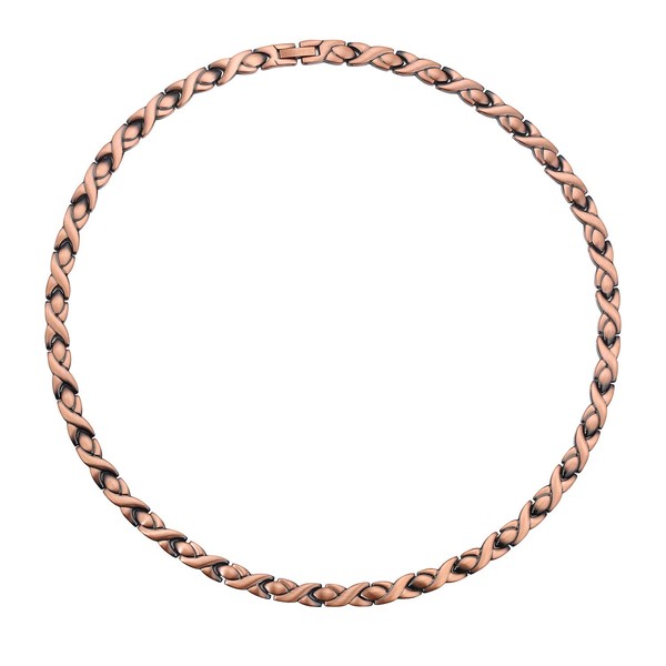 Feraco Copper Magnetic Therapy Necklace for Women Men Pure Solid Copper Chain Necklace with Magnets Unique X Shape Links Adjustable