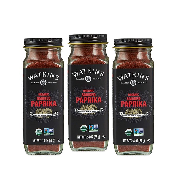 Watkins Gourmet Organic Spice Jar, Smoked Paprika, 2.4 oz. Bottle, 3-Pack