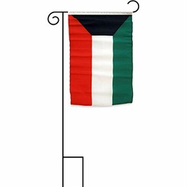 12"x18" Kuwait Sleeved Polyester Flag With Garden Stand